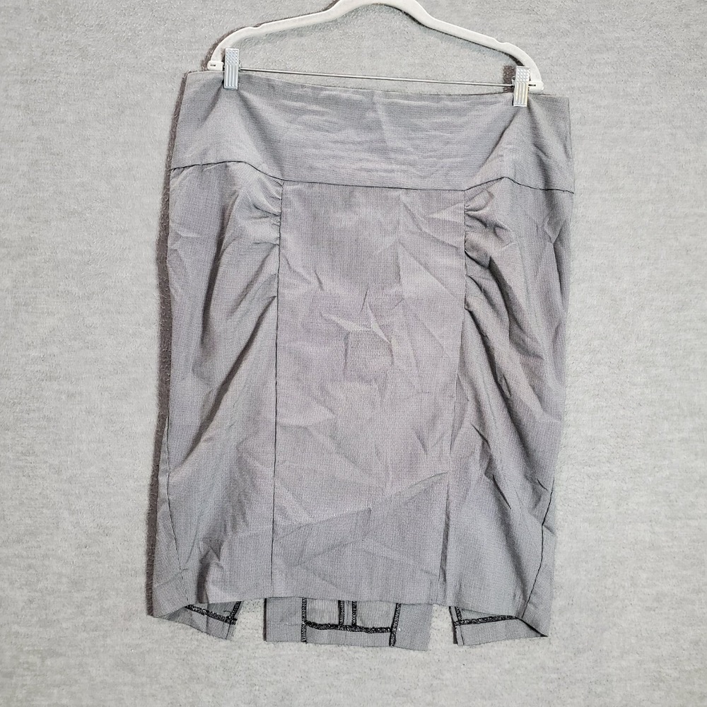 Torrid Women‎ Skirt 18 Gray Houndstooth Pencil Slit Hem
